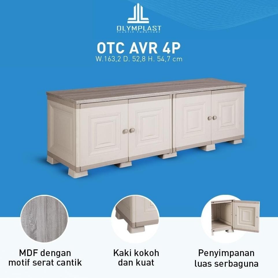 meja tv plastik rak tv buffet tv bench plastik olymplast OTC AVR 4P