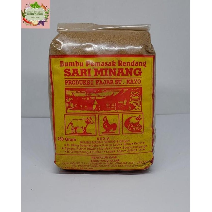 

Ready stock] Bumbu Pemasak Rendang Asli Sari Minang 250gr
