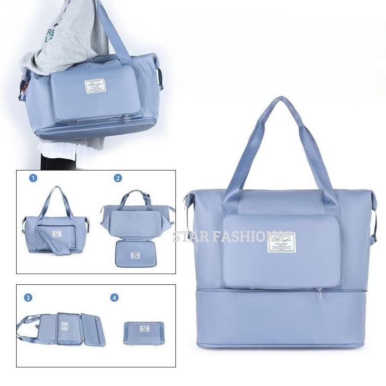 TAS TRAVEL Tas Traveling Pakaian LIPAT & NON LIPAT IMPORT Multifungsi Waterproof#Tas GYM