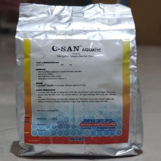 Terlaris Vitamin C Ikan C San Aquatik Sanbe Farma 500 Gram