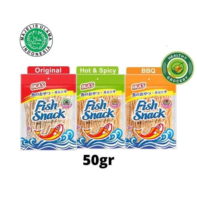 

Termantab] Ika's Fish Snack 50gr / IKAS Kerupuk Ikan Rasa BBQ Original Hot Spicy