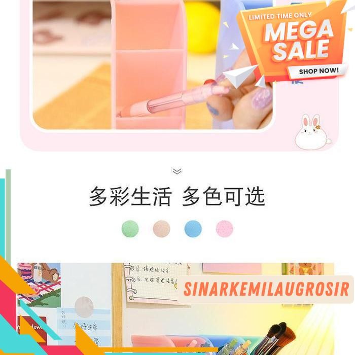 

RAK MINI 4 SEKAT TEMPAT KOTAK ALAT TULIS PULPEN STATIONERY STAND MEJA BAHAN BERKUALITAS !!