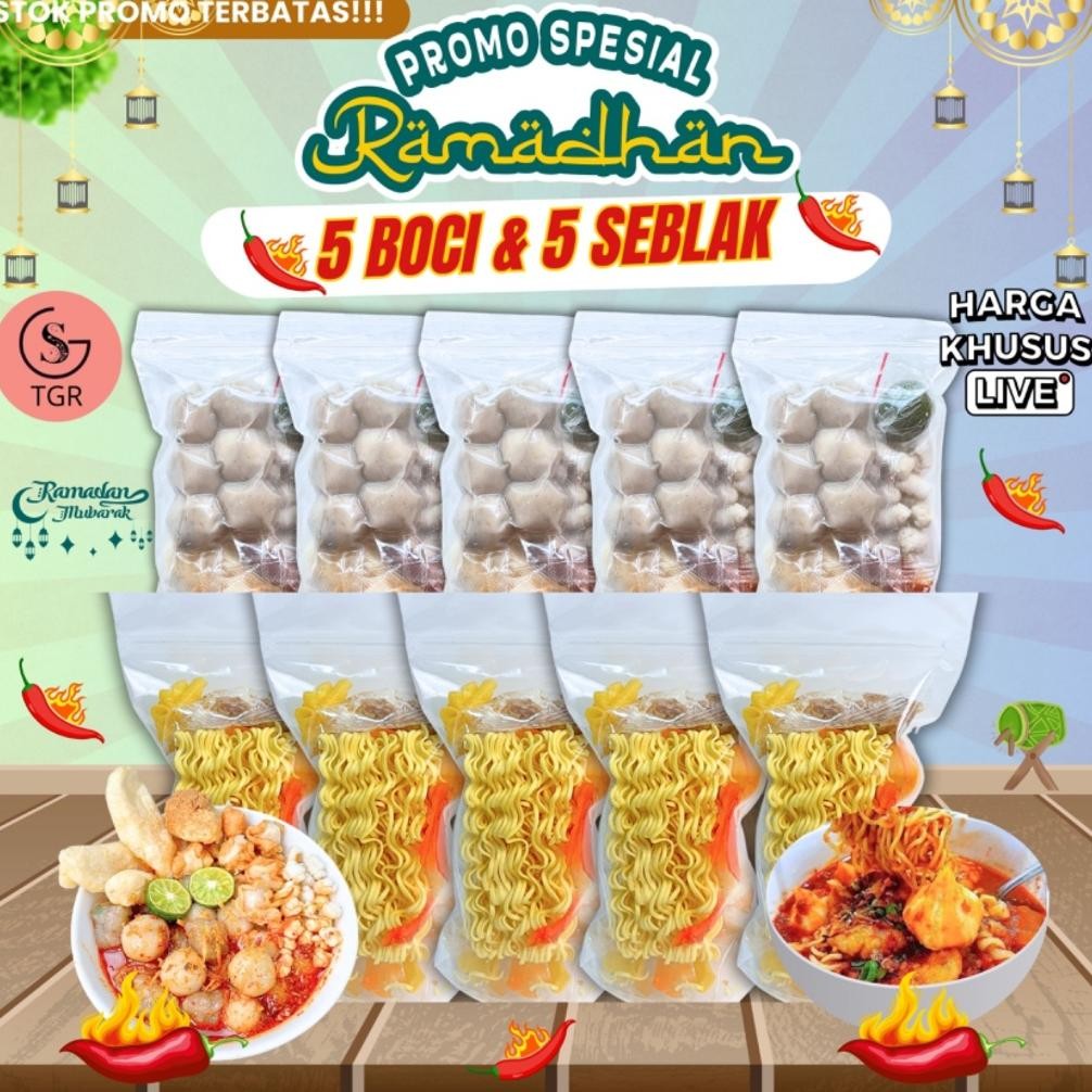 

[SPECIAL LIVE KAREEM] 10 MIX BUNDLING 5 BASO ACI ORI, 5 SEBLAK INSTAN Kuah Kaldu Hotpot Instan