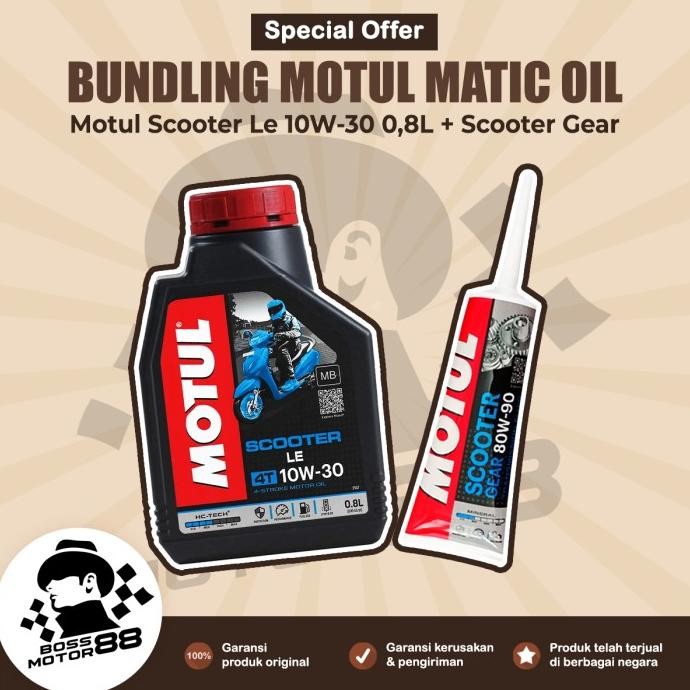 Paket Motul Scooter Le 800ml + Oli Gardan 120ml - Oli Motor Matic Ori