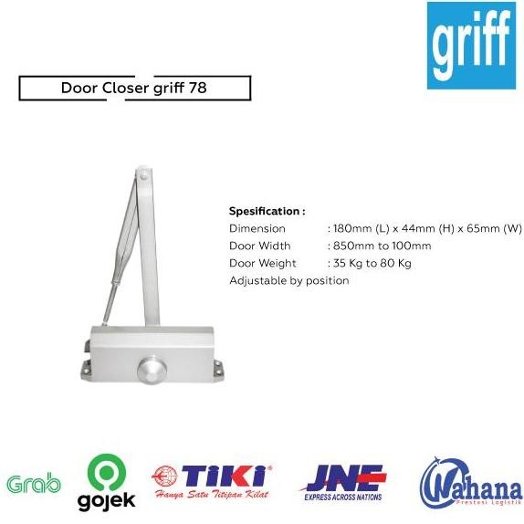Door Closer Griff 78 | Kunci | Pintu Kayu | Penutup Pintu | Aluminium