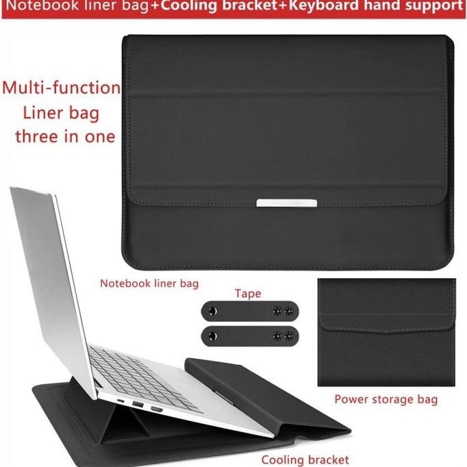Asus Vivobook 14 Leather Sleeve Magnets Case Laptop Stand Bag Pouch