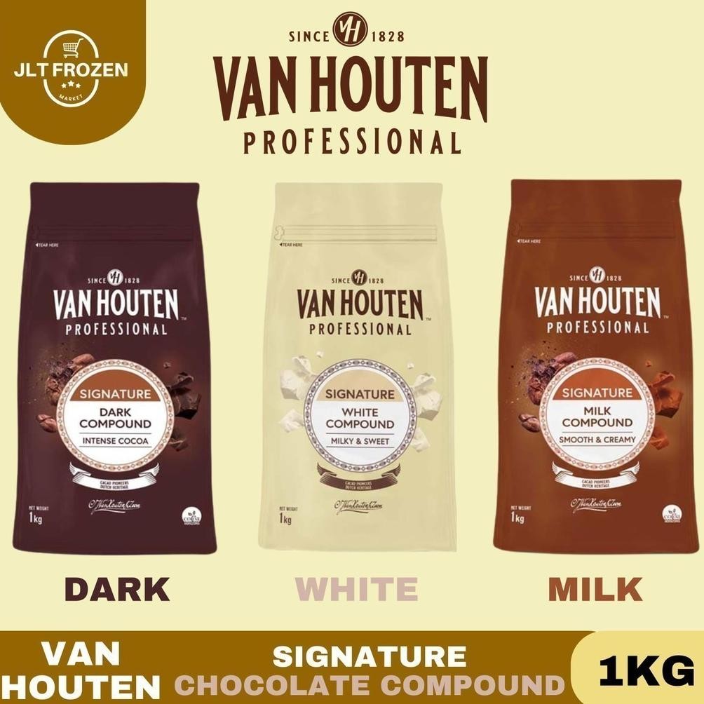 

Van Houten Professional Chocolate Compound Coin 1kg Intense Dark Compound Milk Compound White Compound Coin Chocolate Buttons Cokelat Coklat