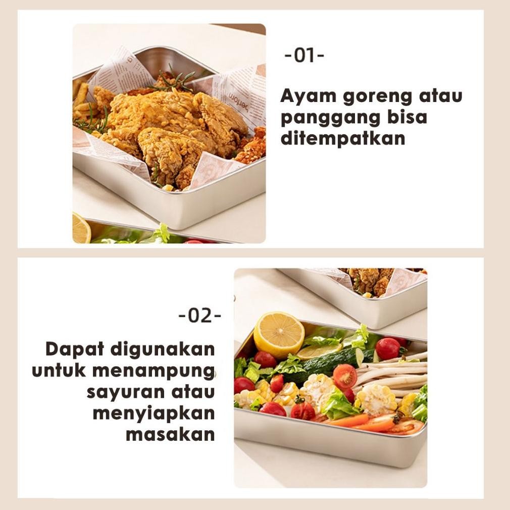 COD CODFood Box Stainless 304 Tempat Wadah Makanan Kontainer Makanan Sayuran Tempat Sayur Stainless 