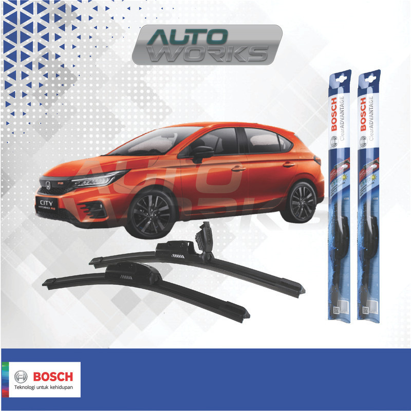 Wiper Frameless Honda New City Hatchback Sepasang Bosch