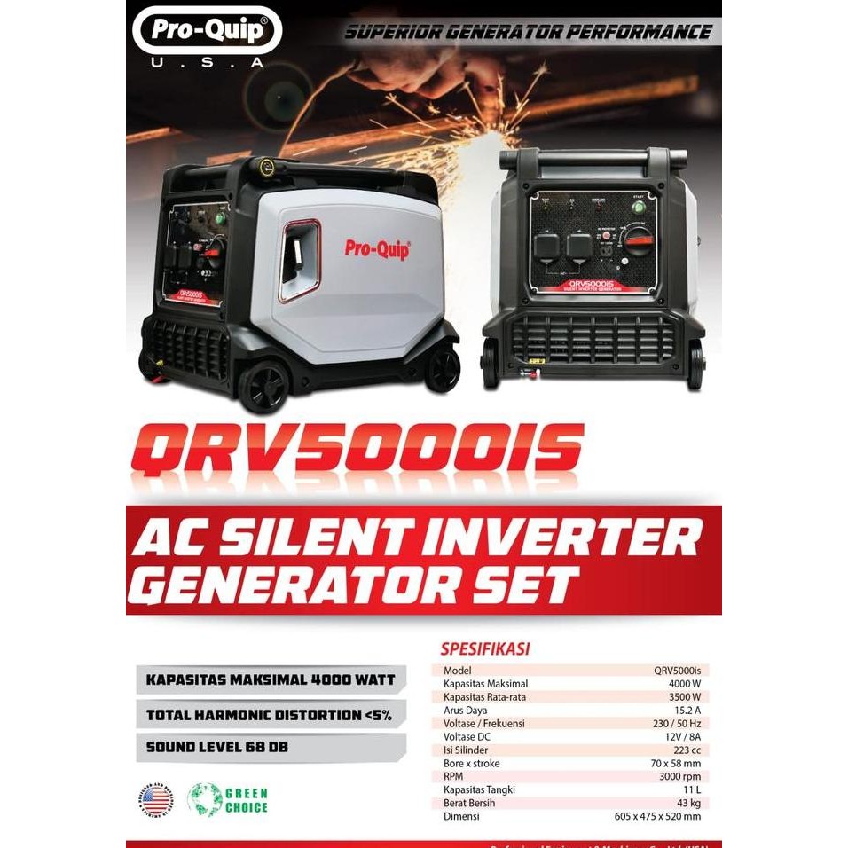 Genset Proquip Silent Inverter 4000 Watt QRV 5000 IS