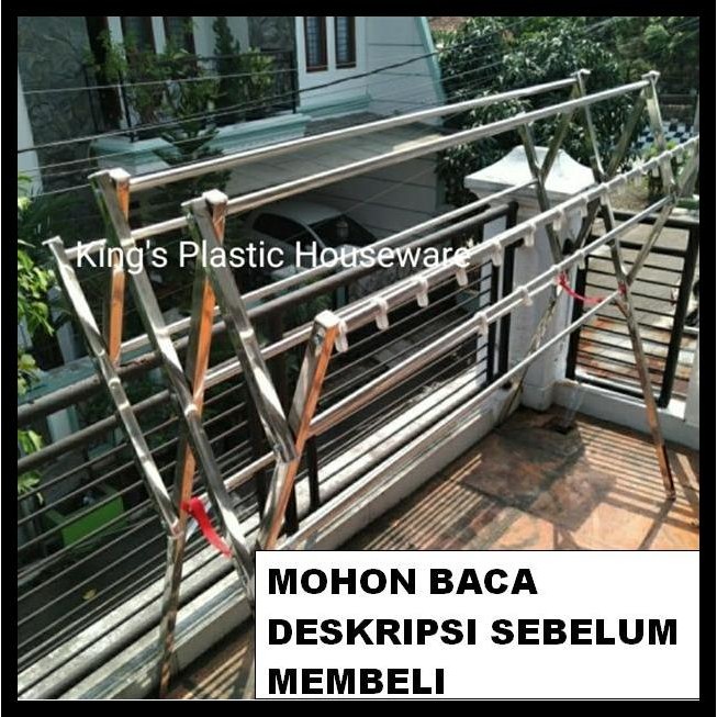 Jemuran Stainless Steel Rubicon Steel Kotak Jemuran Pakaian Baju Tebal