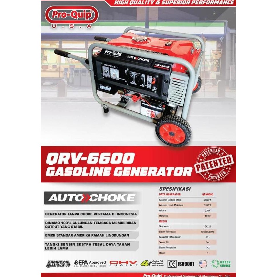 Genset Proquip 3000 Watt QRV 6600