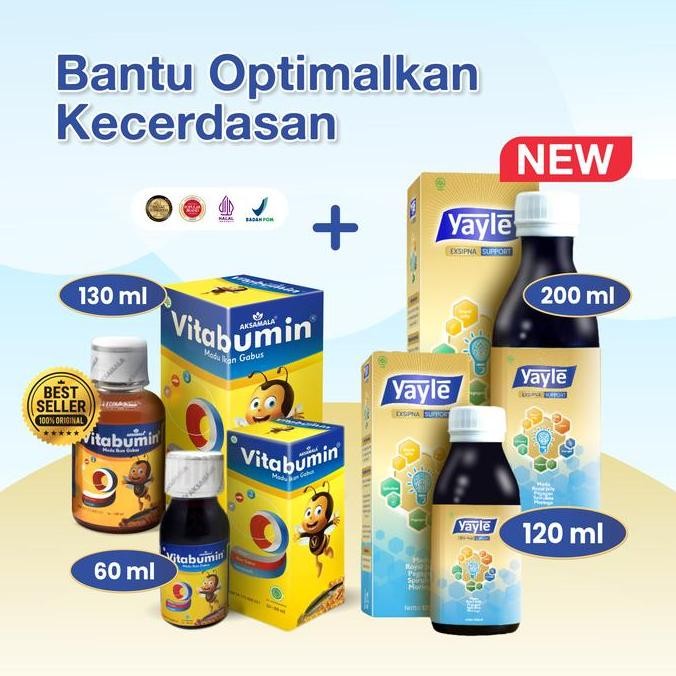 BARU PAKET KECERDASAN (VITABUMIN+YAYLE EXSIPNA) MADU EPA & DHA KONSENTRASI ANAK BAYI
