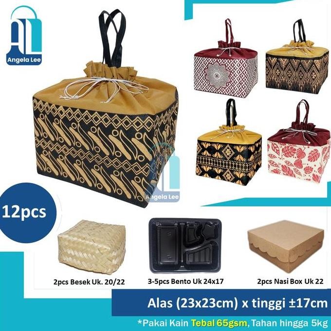 

SIAP KIRIM 12PCS TAS KAIN SERUT MOTIF BATIK UNTUK 2BOX NASI KOTAK 22X22 SYUKURAN BESEK HAJATAN