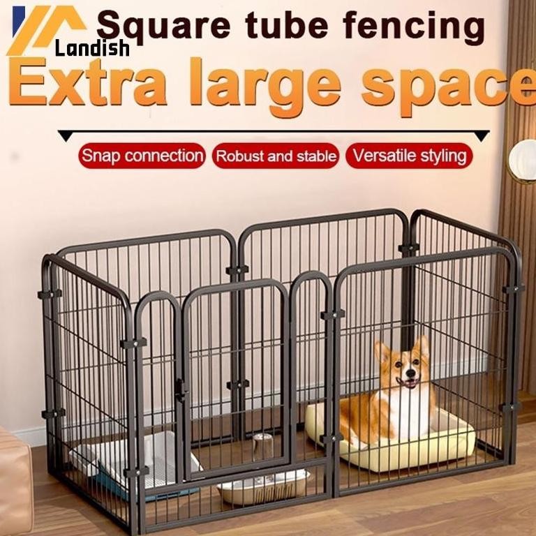 Kandang Hewan Pagar Besi Large Size Pet Cage Anjing Kucing Kandang Pagar Portable Indoor Outdoor Pag