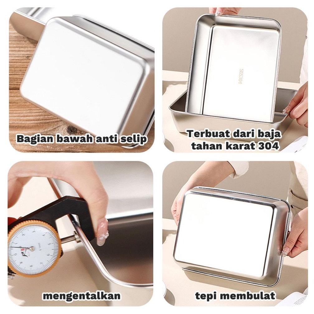 VIRAL CODFood Box Stainless 304 Tempat Wadah Makanan Kontainer Makanan Sayuran Tempat Sayur Stainles