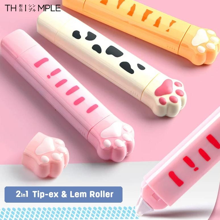 

Ready 2In1Adhesive Roller Tape & Tip-X /Correction Tape&Lem Roller-Thimple