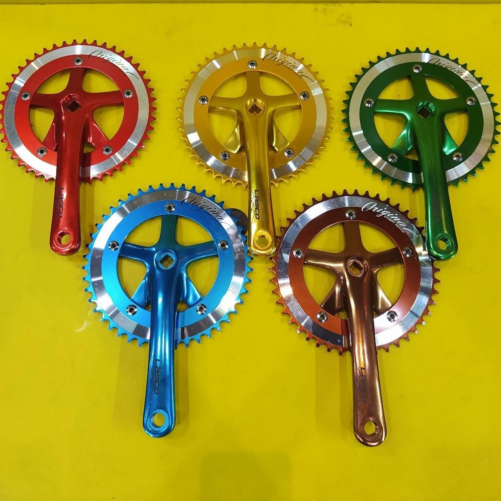 Crank Lasco 46T Original Crank SIngle Speed Cocok Untuk Fixie Seli