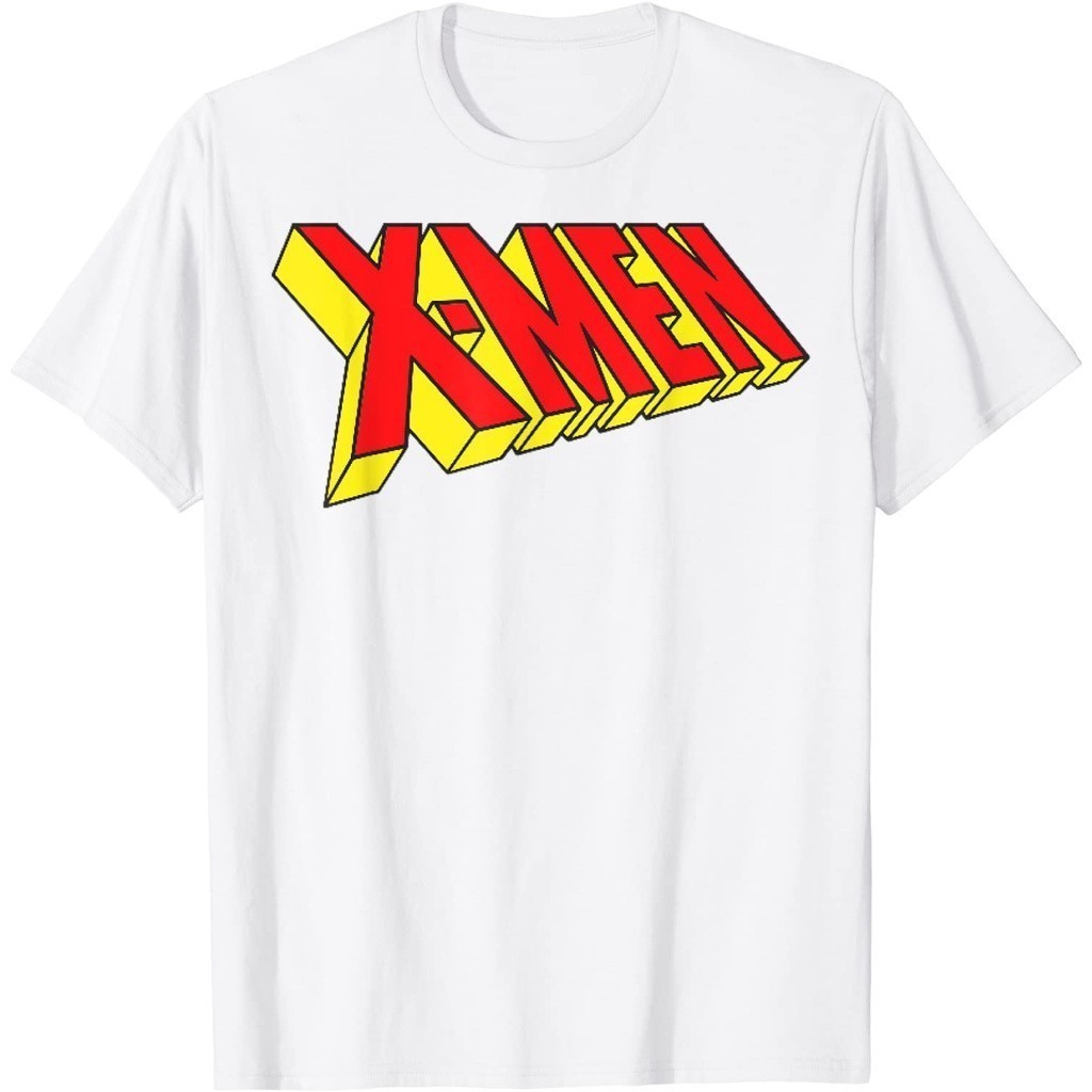Kaos Marvel X-Men Original Red And Yellow Slanted Logo T-Shirt Baju Unisex Vintage 100% Cotton Comba