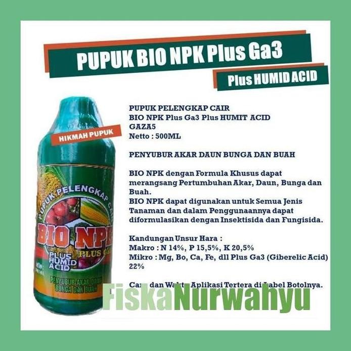 

Terlaris Fn7 Pupuk Npk Plus Ga3 Dan Humid Acid Pelebat Padi Teaik Bio Npk Isi