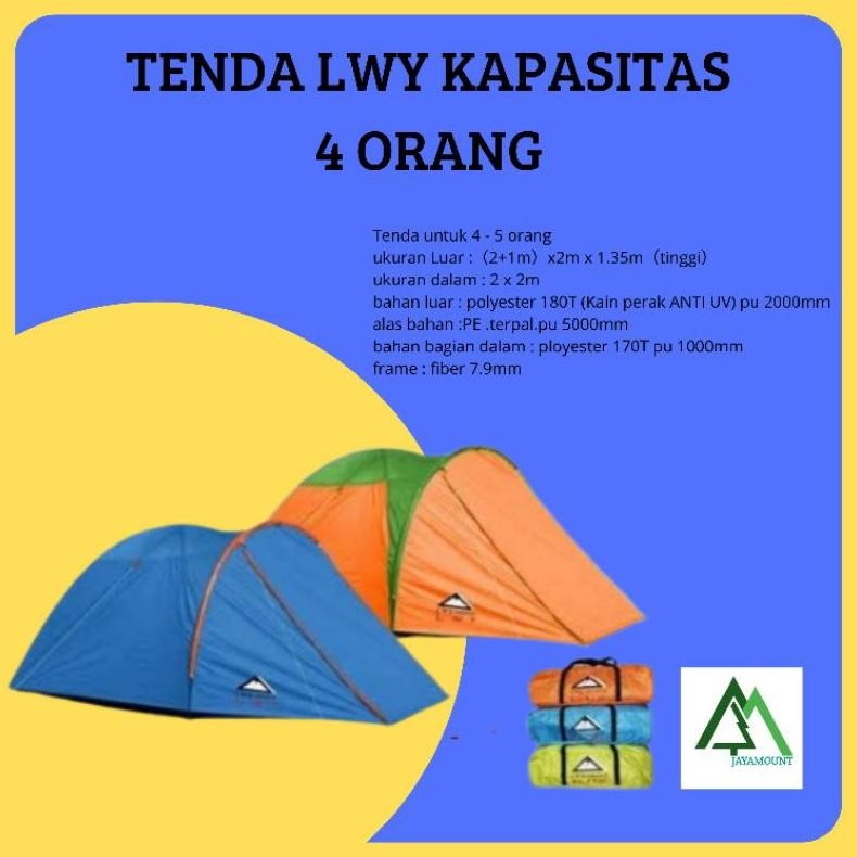 TENDA LWY KAPASITAS 4ORANG DOUBLE LAYER