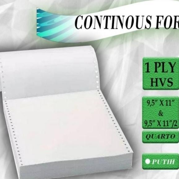 

Kertas continuous form 1 ply 9 1/2 x 11 1 dus