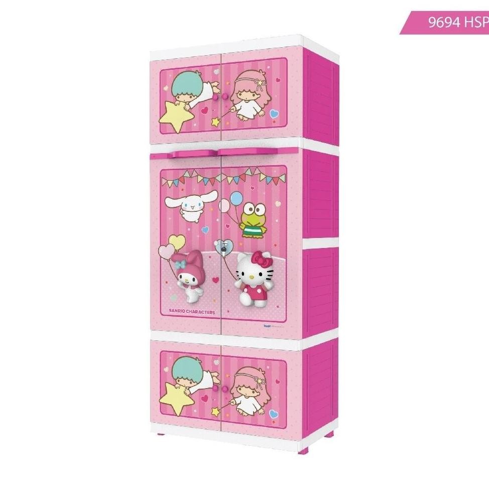 NAIBA Lemari Plastik JUMBO BESAR RAK FULL HSP DRB Sanrio Doraemon Karakter MSC 3D Embossed Premium 9