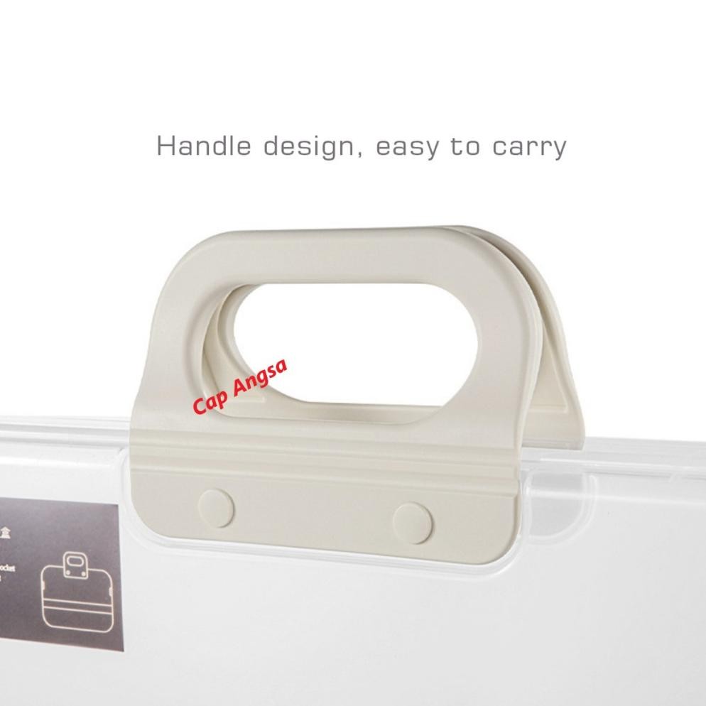 

Ready Map Folder Transparan Travel Document Bag File Storage Organizer Anti Air Debu Kotak Penyimpanan Berkas Arsip