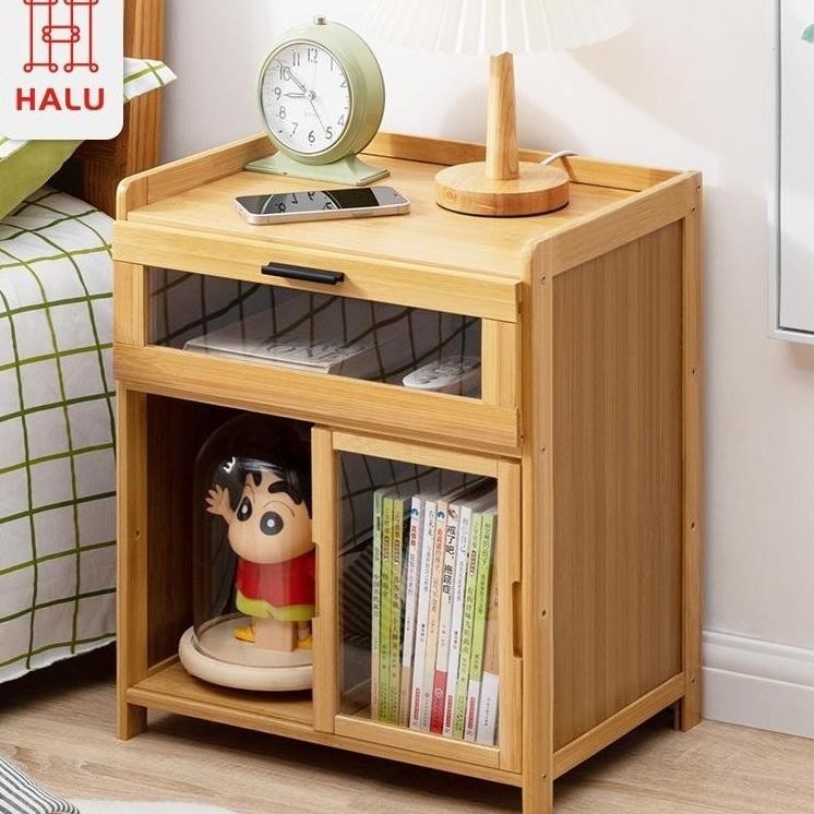 Meja Nakas Kamar Tidur Minimalis Modern Meja Sudut Raung Tamu Rak Buku Meja Nakas Kecil Laci Multifu