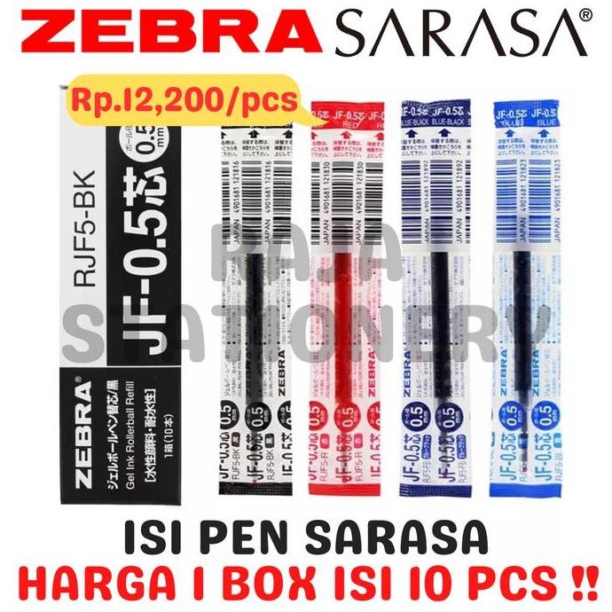 

TERMURAH - ZEBRA REFILL SARASA 0.5 0.7 ISI ULANG PEN SARASA HITAM BIRU [10PCS]