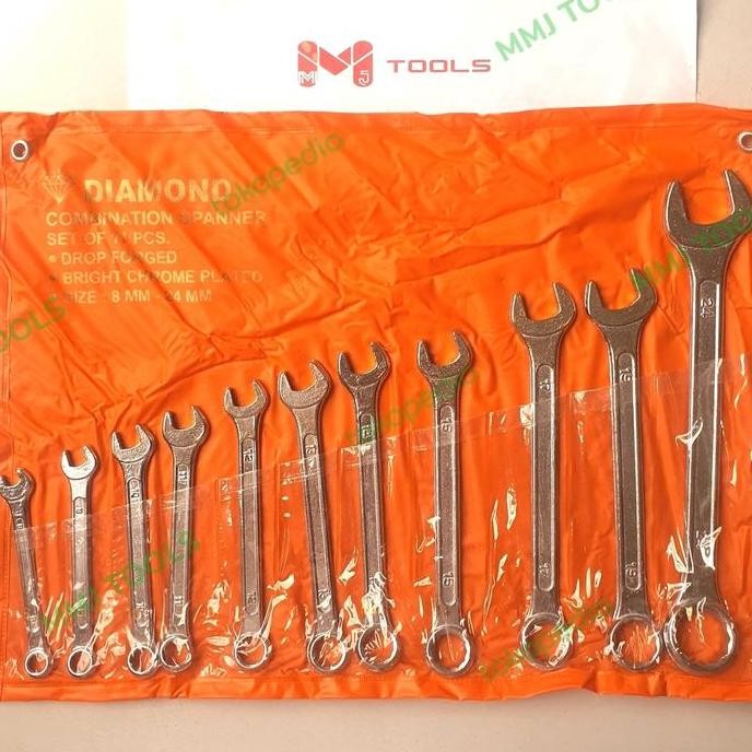 Terjangkau Kunci Ring Pas Set Diamond 11Pcs 8-24Mm - Diamond Kunci Ring Pas Set