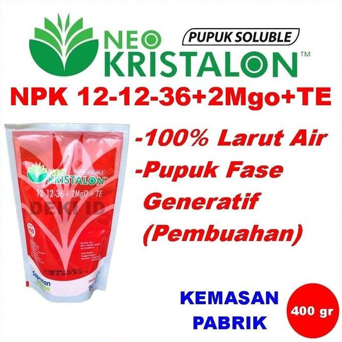 

Terlaris Neo Kristalon Merah 400 Gr Npk 12-12-36 Pupuk Buah Bunga Pak Tani Kemasan Pabrik
