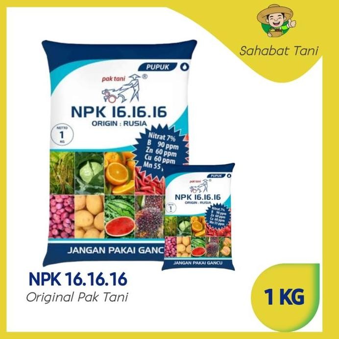 

Terlaris Pupuk Npk Pak Tani Mutiara Biru 16-16-16 1Kg