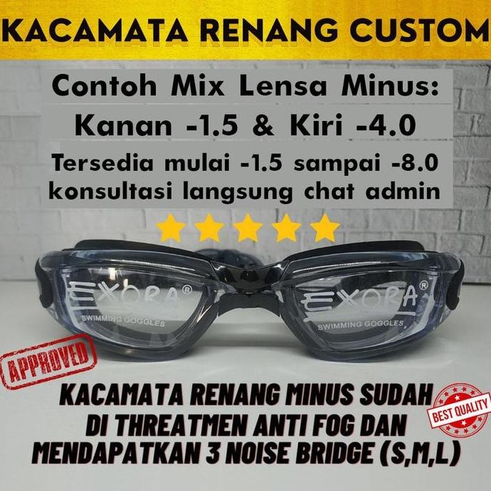 Kacamata Renang Minus Custom 1.5 2 3 4 5 6 7 8