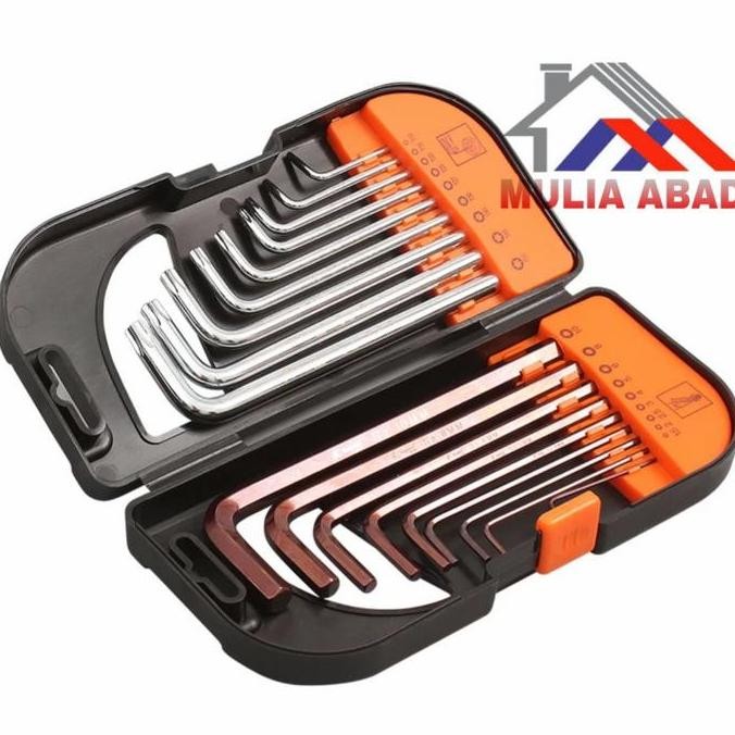 Spesial Kunci L Set 18Pcs 2Macam Ballpoint+Bintang Kapusi /Kunci L S2 Kapusi