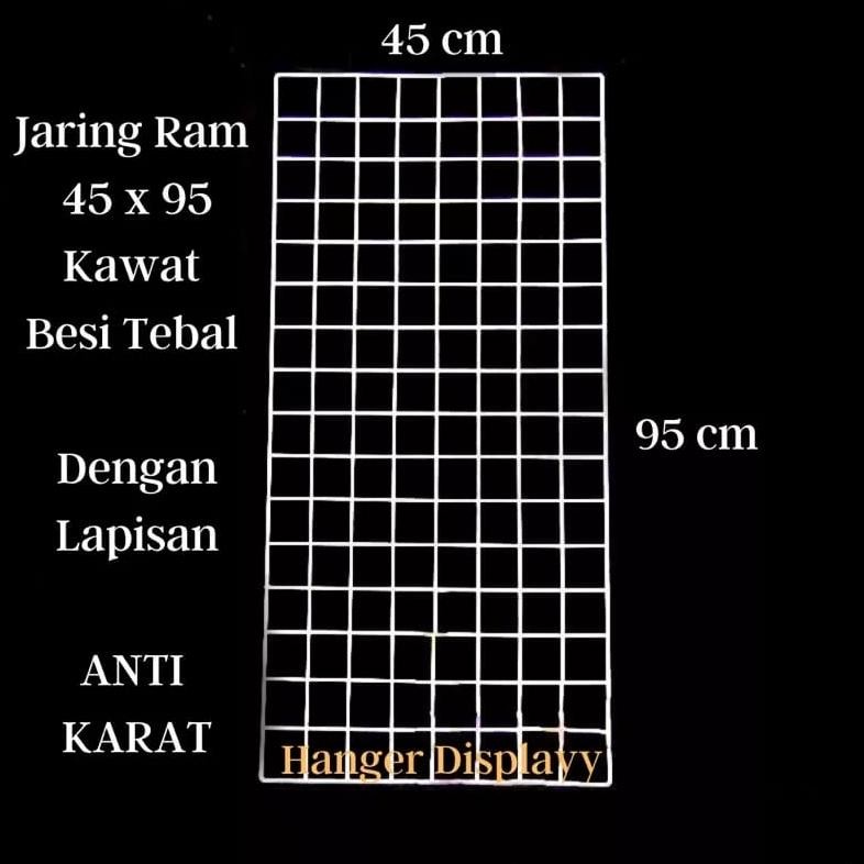 NEW NEW Ram Jaring Kawat Besi Dinding 95x45cm Gantungan