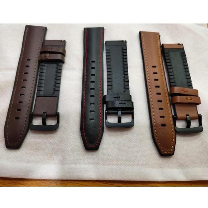 STRAP TALI JAM LEATHER KULIT RUBBER FOR FOSSIL SMARTWATCH GEN 4 5 22MM