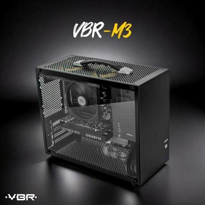 TERMURAH - CASE GAMING VBR M3 Compact Micro ATX/ITX with Usb type C Tempered Glass - Casing VBR M-3