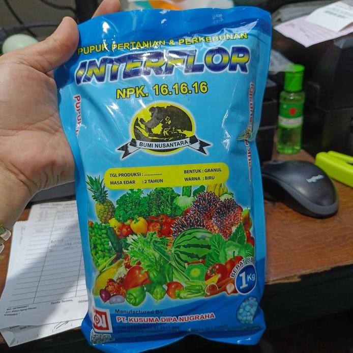 

Terlaris Pupuk Npk 16.16.16 Interflor Kemasan Pabrik 1Kg.