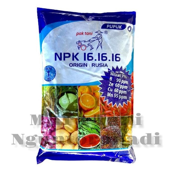 

Terlaris Pupuk Npk 16.16.16 Origin Rusia Cap Pak Tani 1Kg