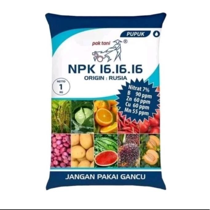 

Terlaris Pupuk Npk 16 16 16 Pak Tani Repack Biru Tanaman 250 Gram