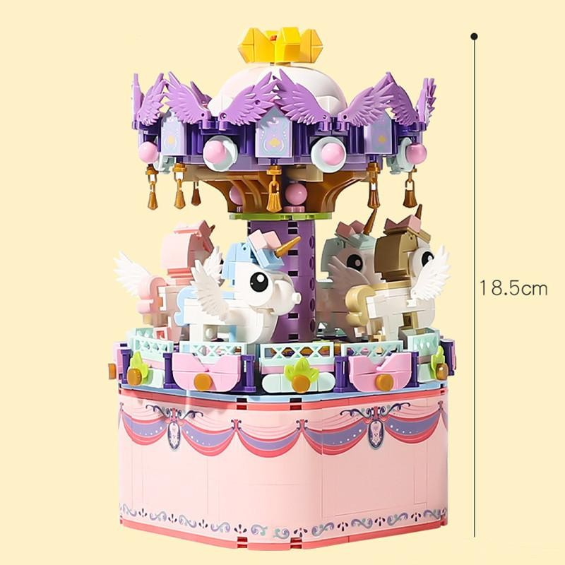 CodKotak Musik Kincir Ria / Mainan Brick Balok / Diy Blok Susun Bangunan Lucu Kotak Music /Taman Hib