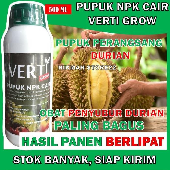 

Terlaris Pupuk Npk Cair Verti Grow 500 Ml Pupuk Semprot Pelebat Tanaman Durian - Pupuk Perangsang Pada Tanaman Durian - Obat Penyubur Durian Paling Bagus Merangsang Batang, Akar Dan Buah Biar Cepat Lebat Hasil Panen Berlipat