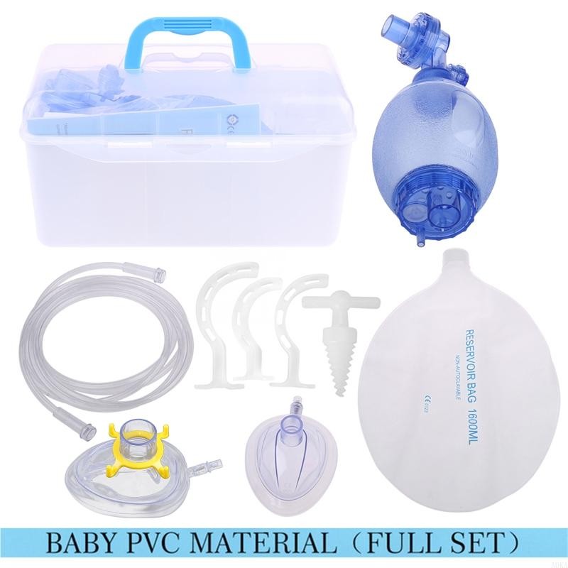 

A0KA Dewasa/Anak-Anak/Bayi Manual Resusitasi PVC Ambu Bag Tube Pertolongan Pertama Alat Alat Pernapa