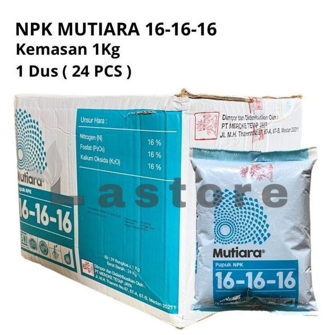 

Terlaris Terbaru 1 Dus Pupuk Meroke Mutiara Npk 16-16-16 Kemasan Pabrik 1 Kg Isi 24 Pcs