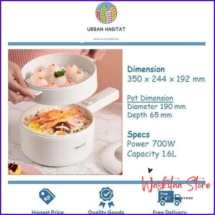 NEW.. URINGO ELECTRIC BOILING PAN (STEAMER) PANCI REBUS MIE KUKUS