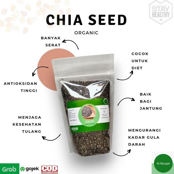 

Terlaris Chia Seed Organik Premium 1 Kg Halal Healthy Food Black Chia Seed Wijen