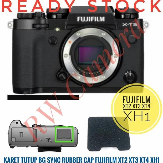 Karet Tutup BG Fujifilm XT2 XT3 XH1 Rubber Cap Battery Sync Fuji Bawah Grip