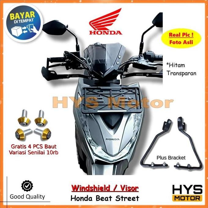 Kaca Depan Variasi Beat Street - Visor Windshield Winsil Motor Plus cket Bonus Baut