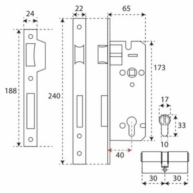 Kunci Pintu Set Handle Pintu Stainless Gagang Pintu Paloma LRP 402